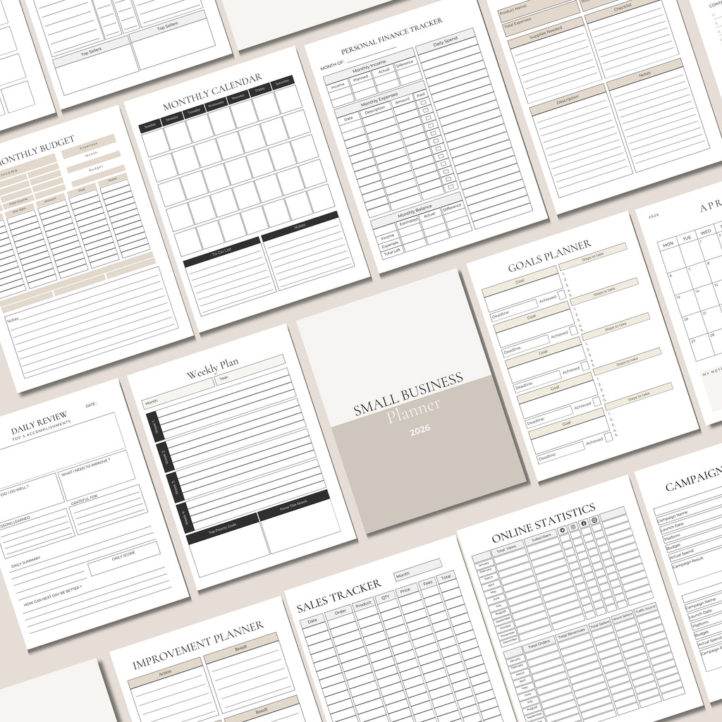 2026 Small Business Planner – Fillable & Printable PDF