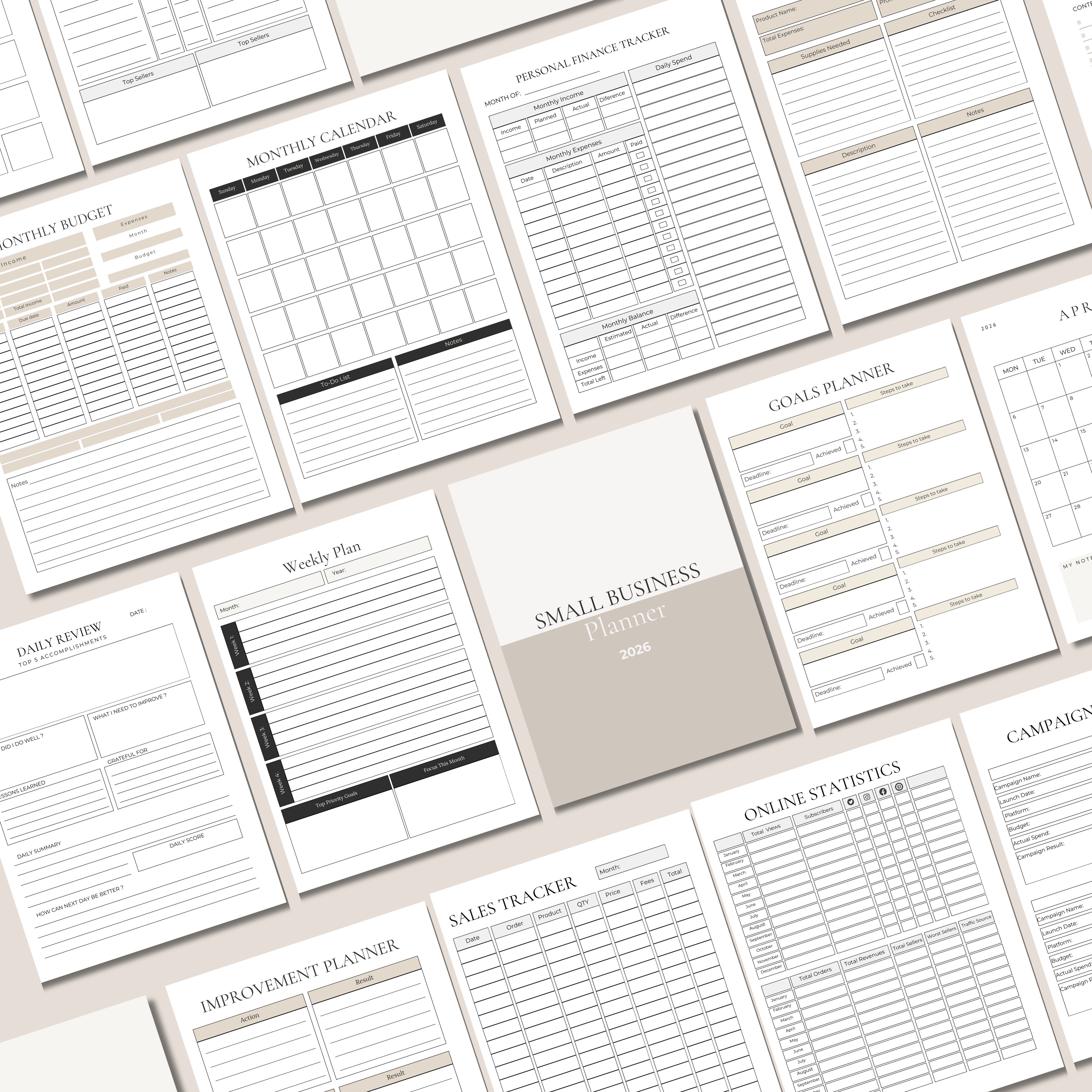 2026 Small Business Planner – Fillable & Printable PDF